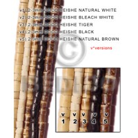 2-3mm coco heishe bleached white