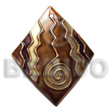 Handpainted and colored diamond 48mmx40mm