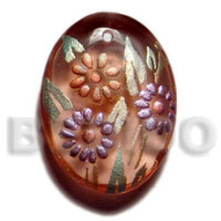 Oval 35mmx25mm transparent brown resin