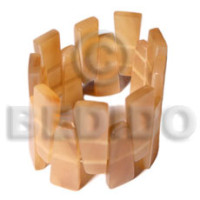 Light amber horn elastic bangle