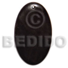40mmx20mm oval black horn