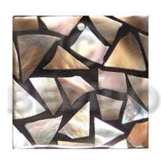 Flat 25mmx25mm square black resin