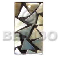 Flat rectangle 15mmx30mm black resin