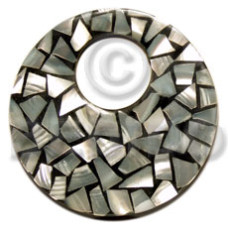 Flat 65mm round black resin