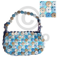 Blue and natural coco rings