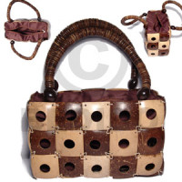 Natural brown natural white combination square