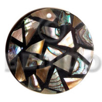 Flat 42mm round black resin