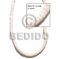 3-4mm white clam heishe