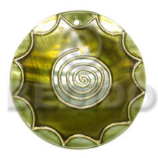 Handpainted and colored round 55mm