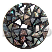 Flat 70mm black round resin