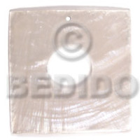 40mm square natural white capiz