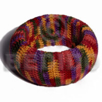 Natural wood bangle in multicolored