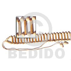 bamboo belt  bleached wood beads - Home