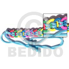 multicolored ring coco belt  aqua blue cord - Home