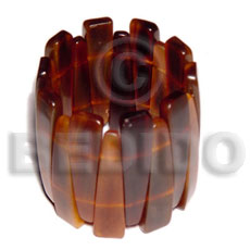 amber horn  elastic  bangle / ht=55mm - Bone Bangles Horn Bangles