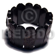elastic capsule black horn bangle ht=40m thickness=5mm - Bone Bangles Horn Bangles