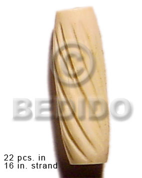 natural bone tube  groove 19mmx8mm / 21 pcs. in 16in. strand - Home