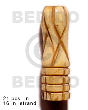 natural antique bone/ tube groove 19mmx8mm / 21 pcs. in 16in. strand - Home