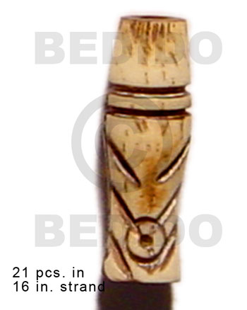 natural antique bone/ tube  groove 19mmx8mm / 21 pcs. in 16in. strand - Home