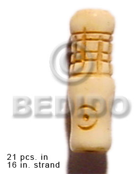 natural bone tube  groove 19mmx8mm / 21 pcs. in 16in. strand - Home