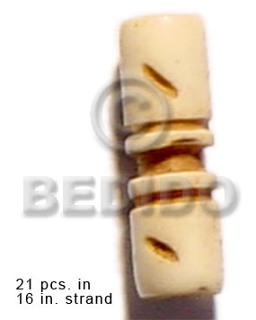 natural bone tube  groove 19mmx8mm / 21 pcs. in 16in. strand - Home