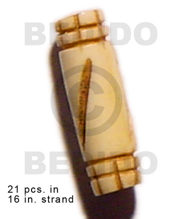 natural bone tube  groove 19mmx8mm / 21 pcs. in 16in. strand - Home