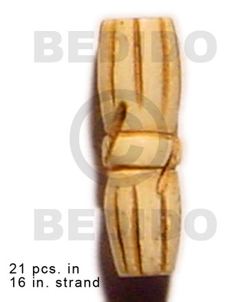 natural antique bone/ tube  groove 19mmx8mm / 21 pcs. in 16in. strand - Home