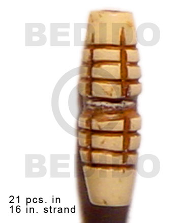 natural antique bone/ tube  groove 19mmx8mm / 21 pcs. in 16in. strand - Home