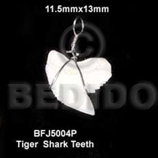 tiger shark teeth pendant 11.5mmx13mm- approximate 10mmx9- tooth sizes could vary - Horn Pendant Bone Pendants