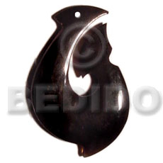 horn fish hook 40mm - Horn Pendant Bone Pendants