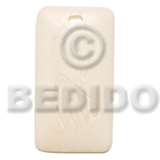 rectangular bone  carving 40mm - Horn Pendant Bone Pendants