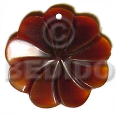 amber flower horn 35mm - Horn Pendant Bone Pendants