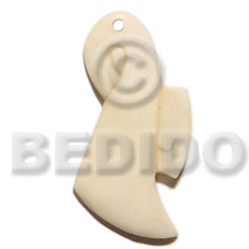 45mm art lady natural white bone - Horn Pendant Bone Pendants