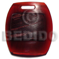 red horn rectangle 45mmx40mm - Horn Pendant Bone Pendants