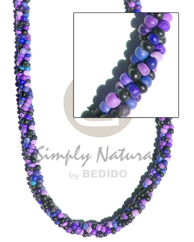 3 layers twisted  2-3mm coco Pokalet./  blue/lavender/black combination - Home