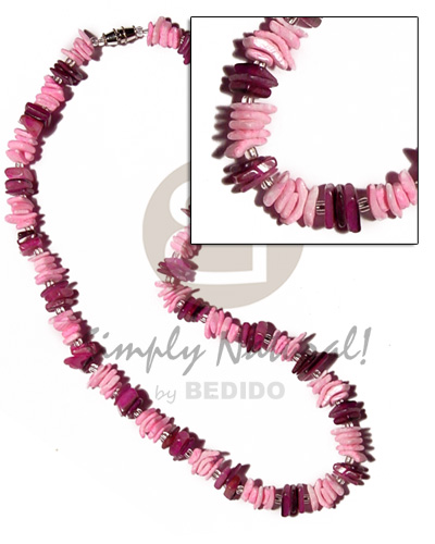 pink sq. cut hammershell & pink white rose combination  glass beads accent - Home