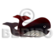 inlaid whale troca/black tab brooch - Home