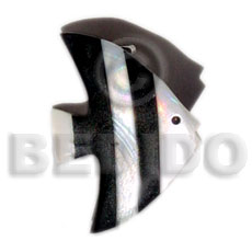 inlaid angelfish brooch troca/black tab alt. - Home