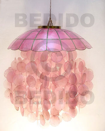 parisian old rose capiz shell chandelier ( 16in.x 22in.) - Home