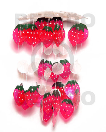 s.d.t.  1'/2" strawberry capiz shells wind chime - Home