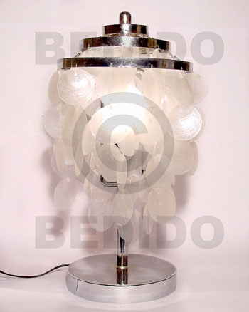 dangling natural capiz shell silver table lamp ( short) - Home
