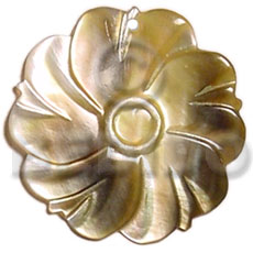 40mm flower blacklip - Shell Pendant