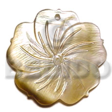 blacklip 5 petals flower  groove 35mm - Shell Pendant