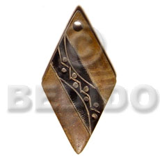 natural horn diamond  carving 45mm - Horn Pendant Bone Pendants