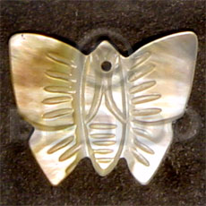 butterfly MOP 40mm  carving - Carved Pendants