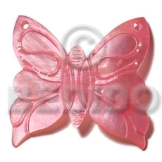 pink hammershell 50mm butterfly - Shell Pendant