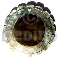 40mm blacklip flower wheel skin - Shell Pendant