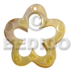 scallop ring MOP  design 45mm - Shell Pendant