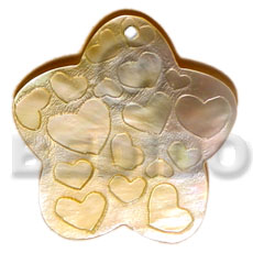 scallop 40mm MOP  droplets design - Shell Pendant