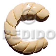 40mm grooved nat. white bone - Horn Pendant Bone Pendants